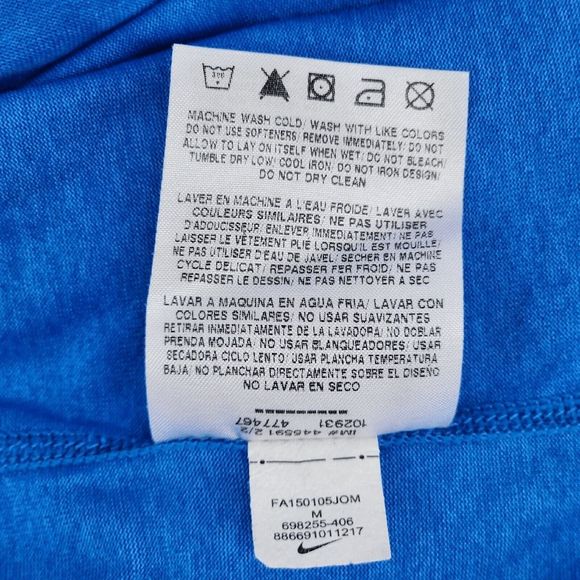 📦 NEW Men's Medium NIKE Dri Fit Short Sleeve Training Tee Blue 698255-406 - Picture 5 of 6